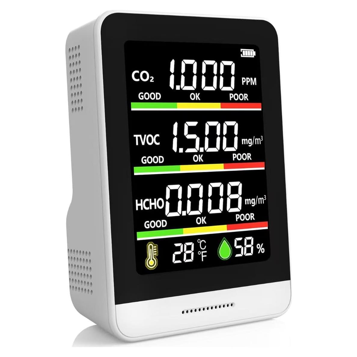 Monitor de Calidad del Aire 22 HOBBIES AK3 8-en-1 Temperatura Humedad