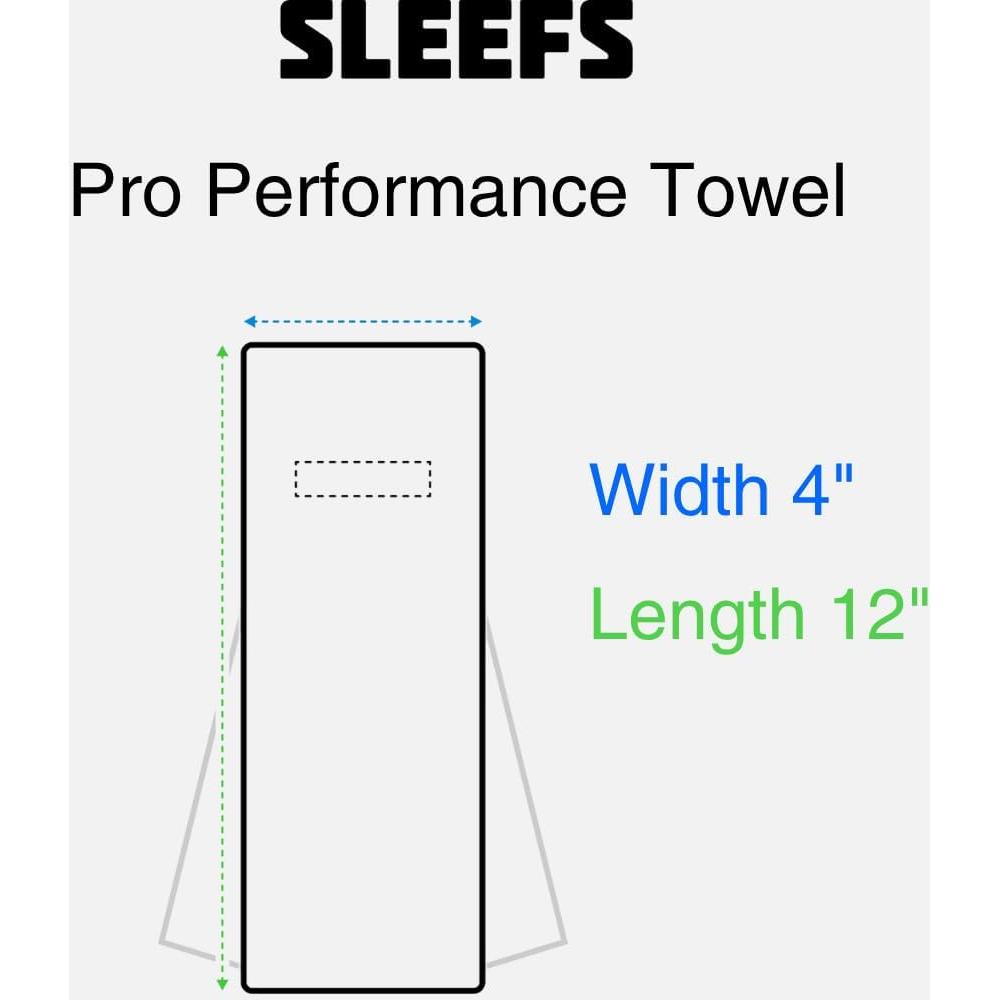 Toalla de Fútbol SLEEFS Negra 100% Algodón 36.8x10.2 cm