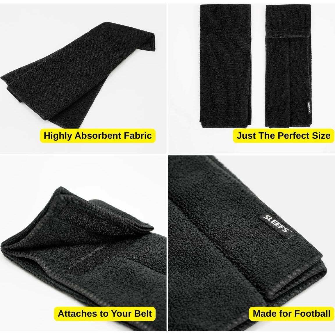 Toalla de Fútbol SLEEFS Negra 100% Algodón 36.8x10.2 cm