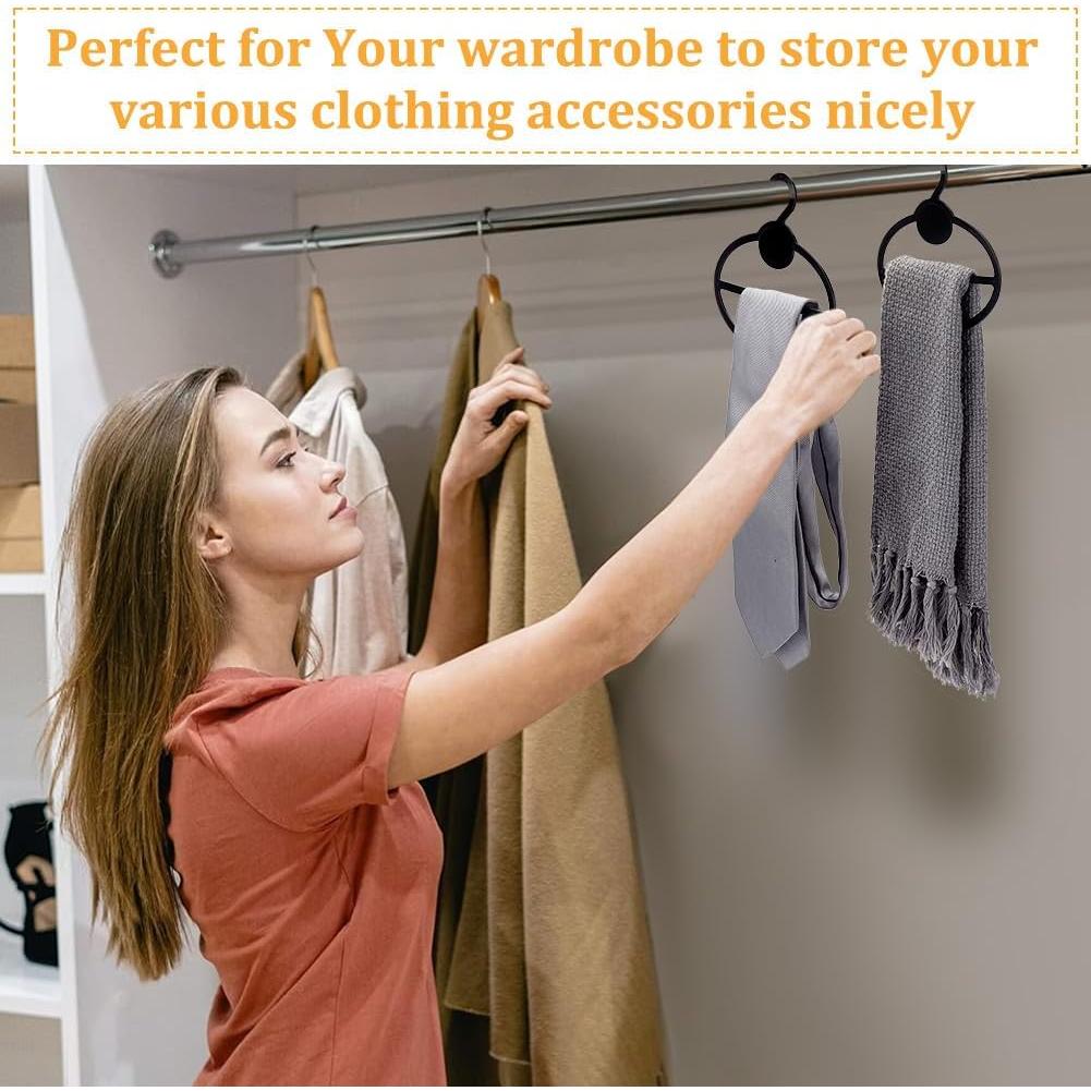 Perchas Ovaladas de Plástico Negro AHANDMAKER - 10 Pcs 13.6 cm