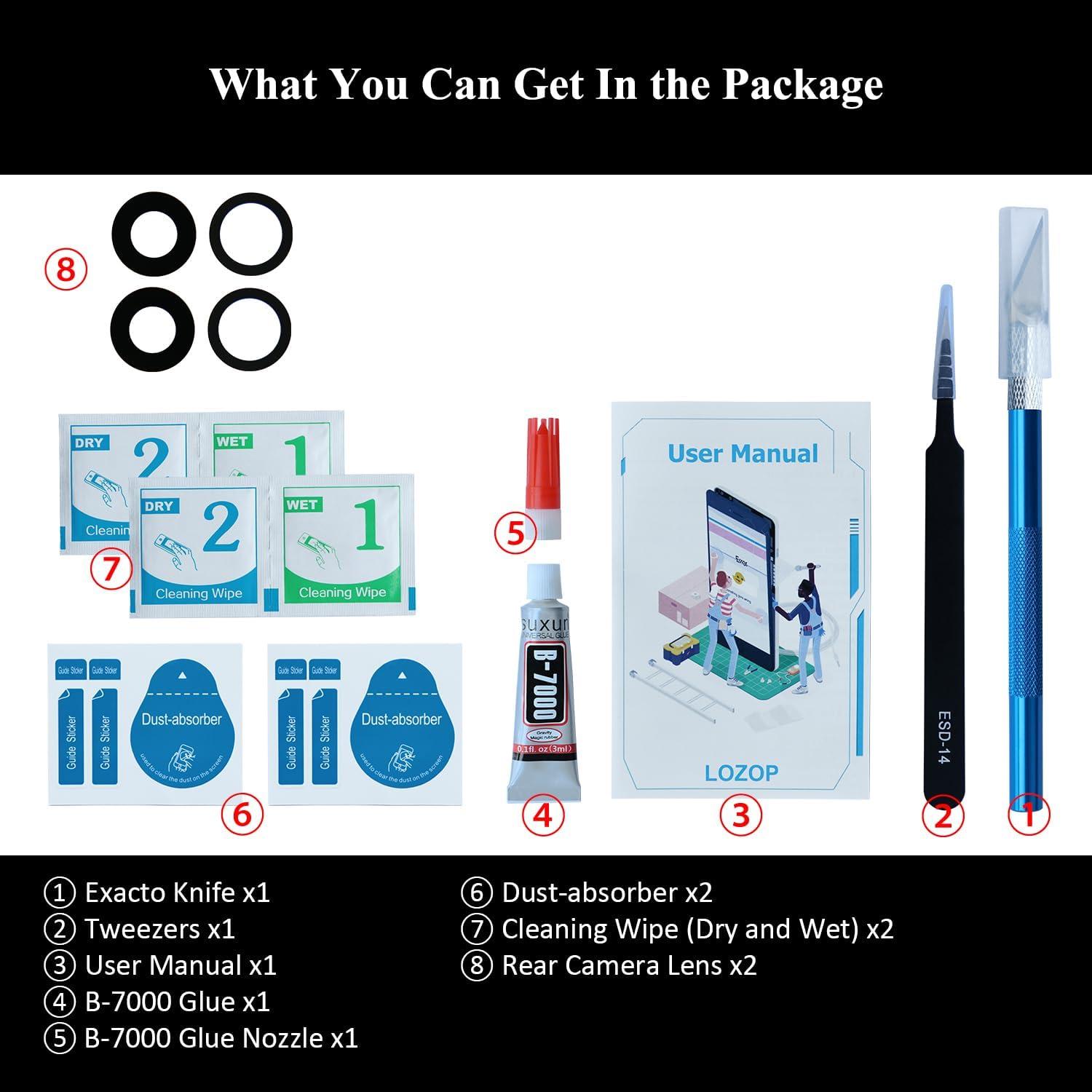 2 Juegos de Cristales de Lente de Cámara Trasera LOZOP iPhone 11