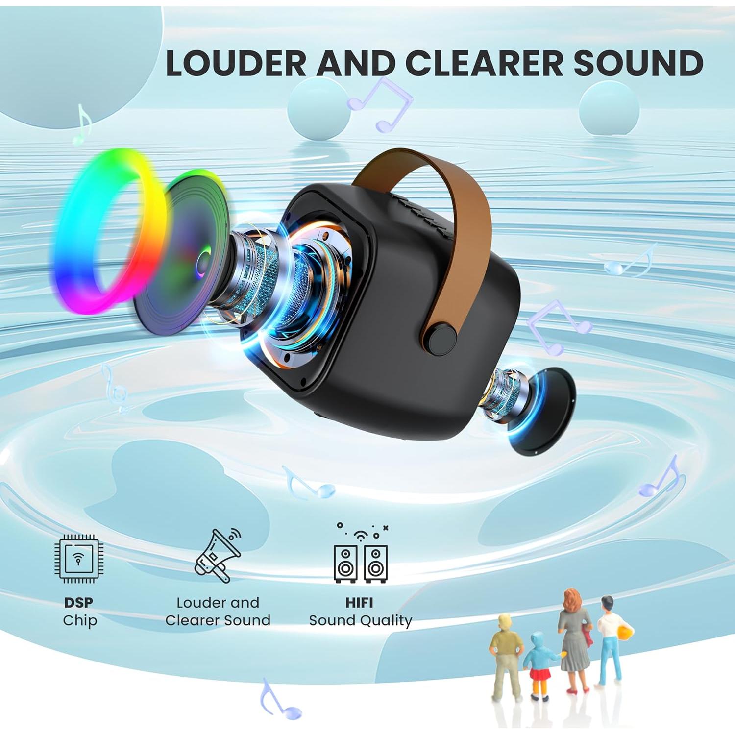 Mini Máquina de Karaoke BEILIHART con 2 Micrófonos Inalámbricos