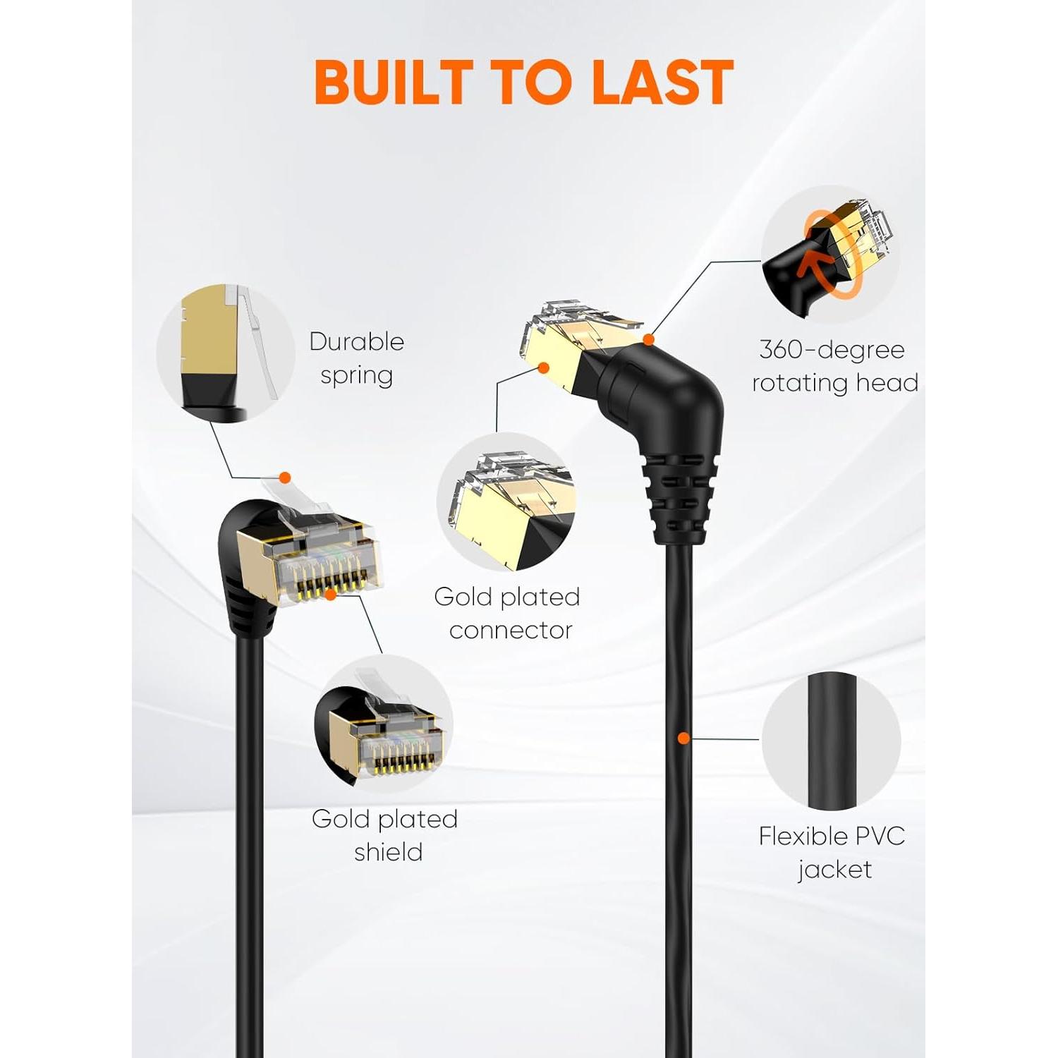 Cable Ethernet CAT8 CableCreation 0.25m 40Gbps RJ45 Blindado