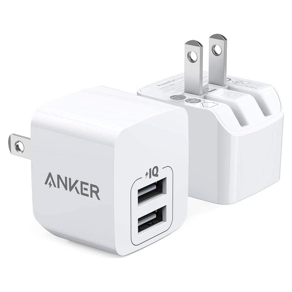 Cargador de Pared Anker 2-Pack USB A 12W Blanco Compacto