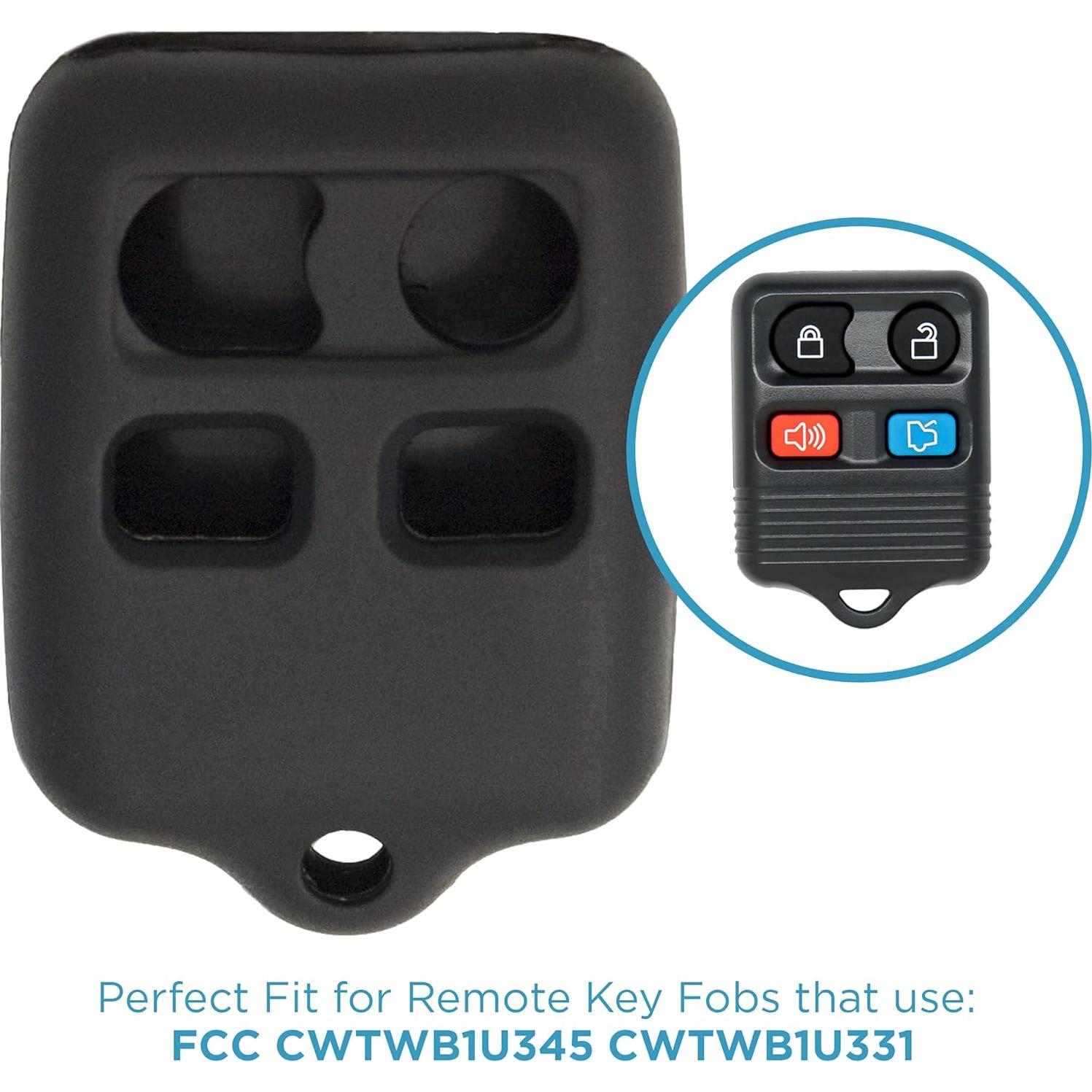 Cubierta Protectora de Silicona Keyless2Go para Llave Ford Lincoln - Negro