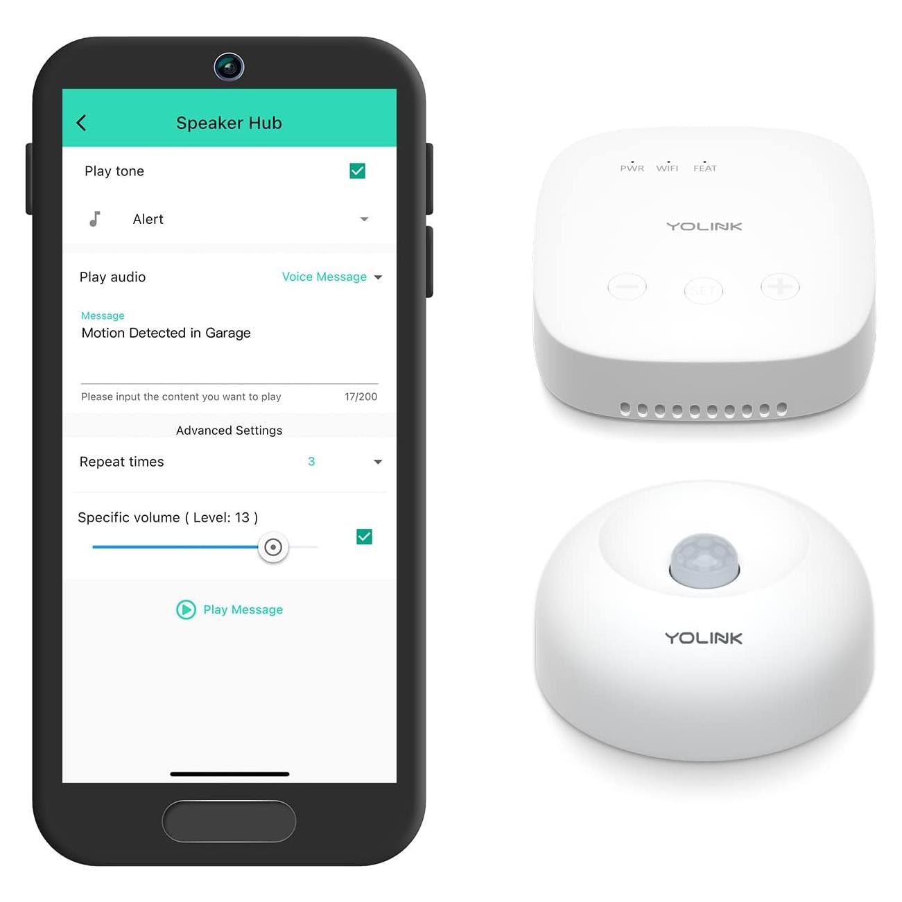 Kit de Seguridad Hogar Inteligente YoLink con SpeakerHub y Sensor