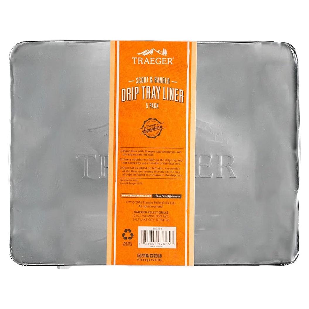 Forros de Bandeja de Goteo Traeger BAC458 para Parrilla Ranger/Scout - 5 Piezas