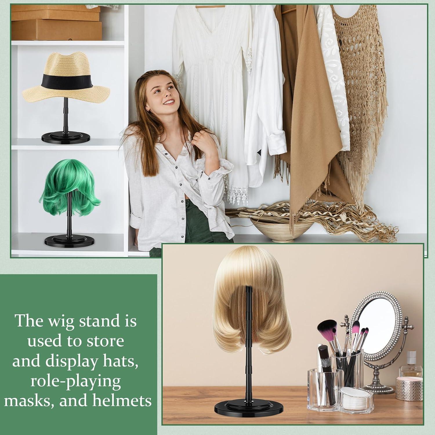 Soporte de Peluca Ajustable Shimeyao 8 Pcs Negro 11.5-36.4 cm