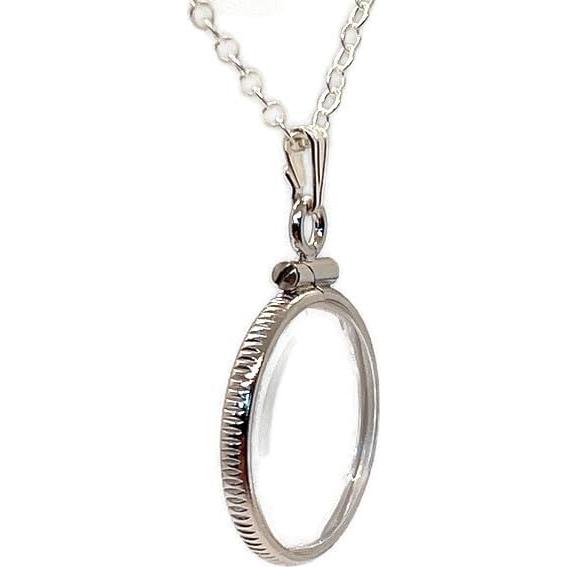 Collar Locket Personalizable Plata de Ley Hecho a Mano 2 cm