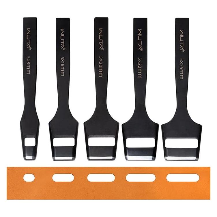 Perforador de Agujeros de Cuero WUTA - 4 Piezas, Acero Inoxidable, 2-5mm