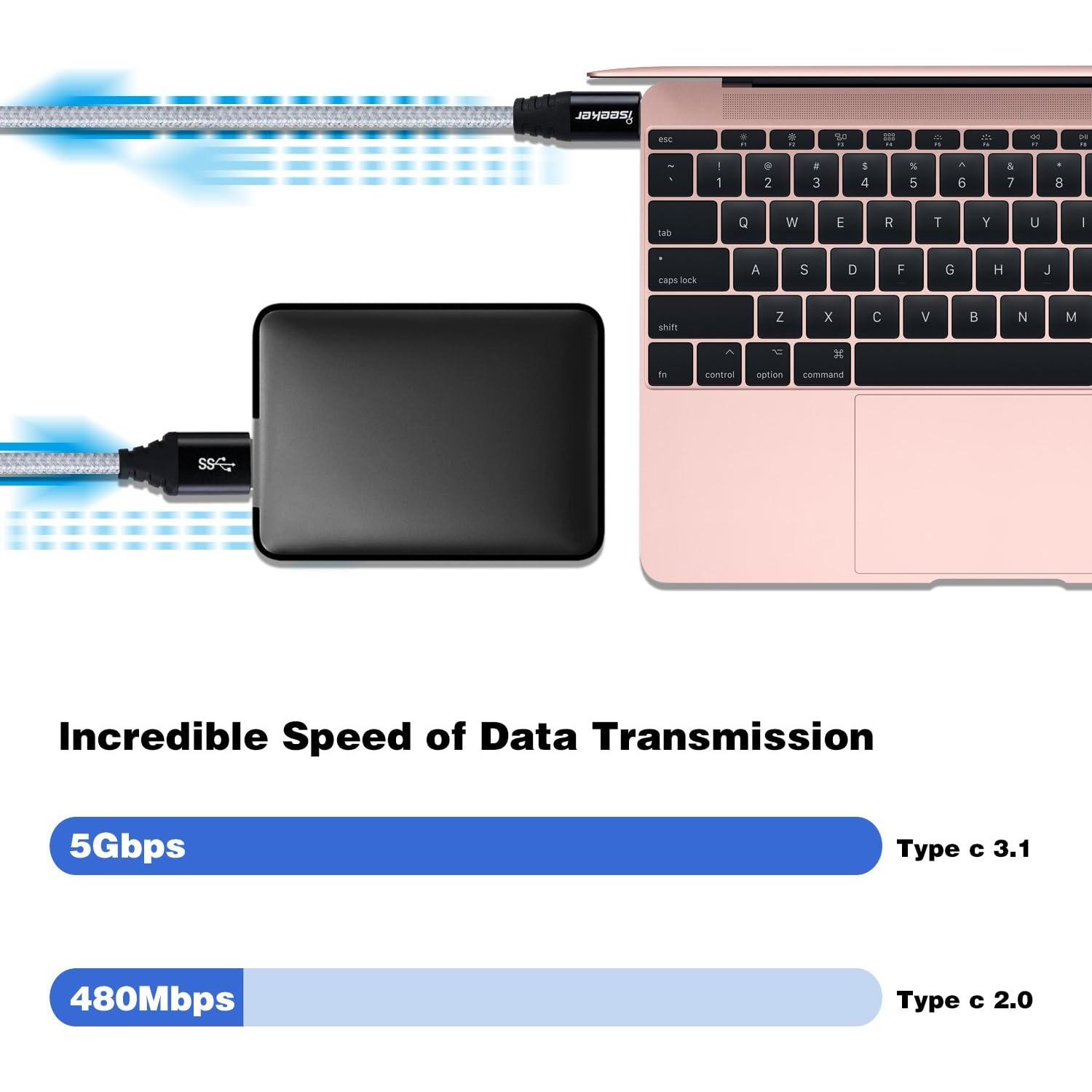 Cable USB 3.0 Tipo-C a Micro-B iSeekerKit 0.30m 2-Pack