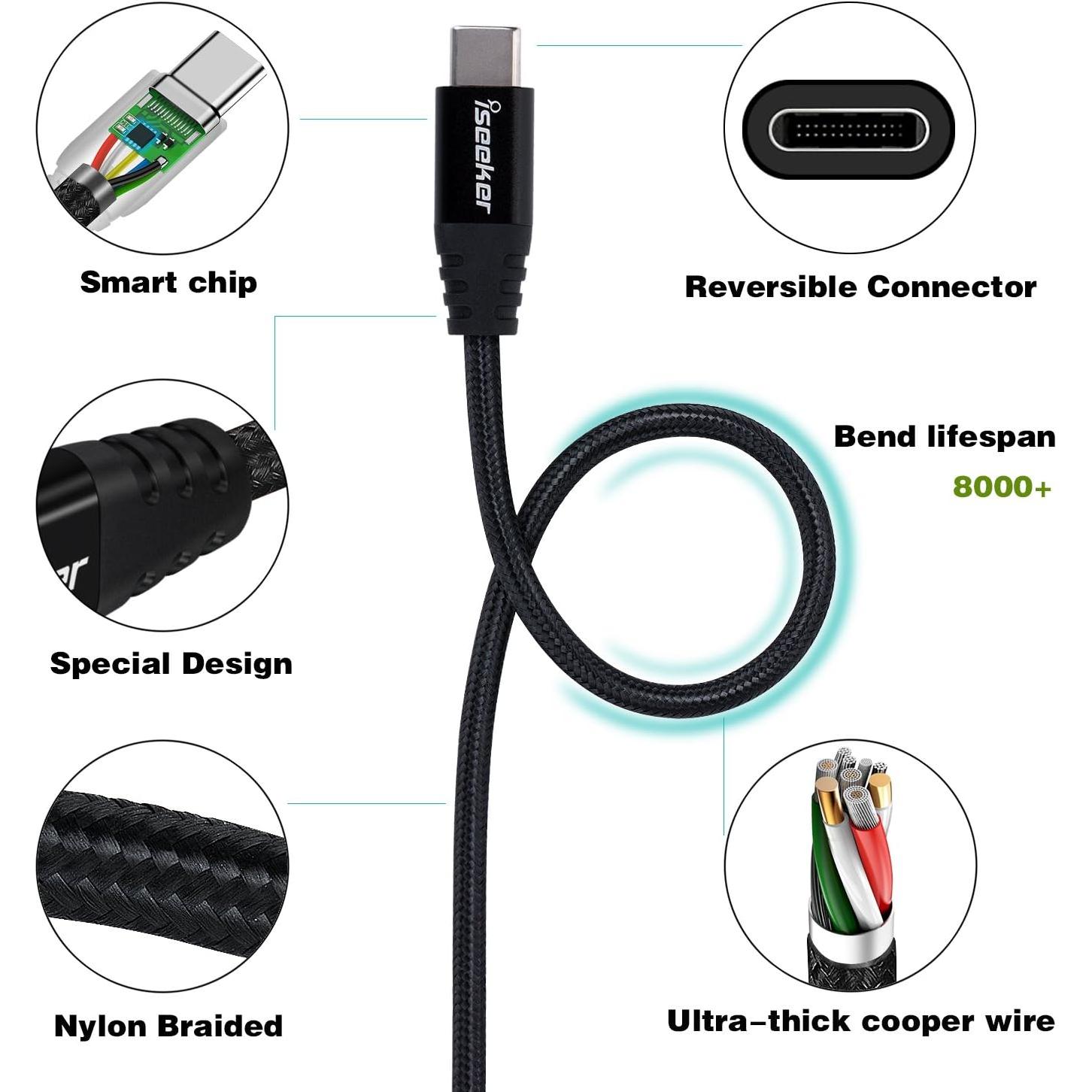 Cable USB 3.0 Tipo-C a Micro-B iSeekerKit 0.30m 2-Pack