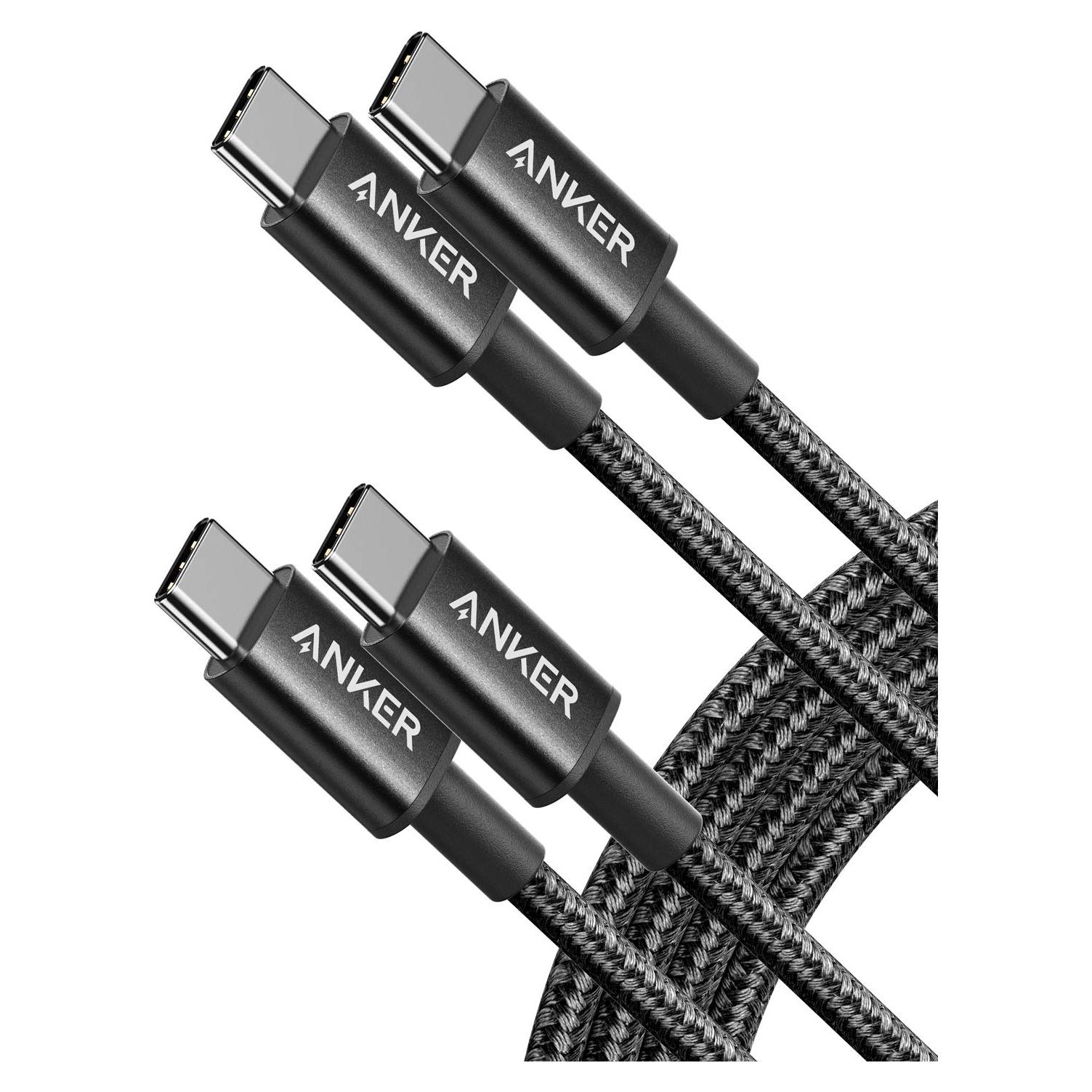 Cable USB C a USB C Anker 1.83m 60W Carga Rápida 2 Pzs