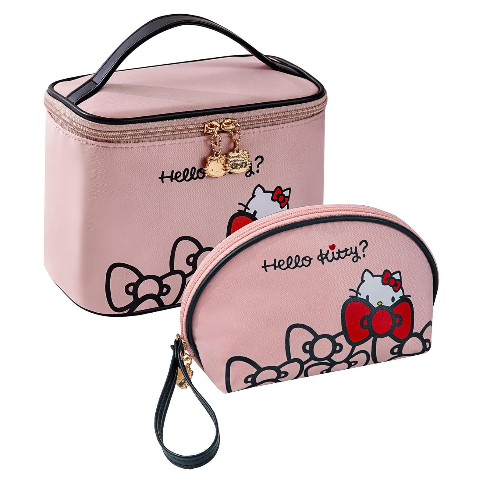 Bolsa de Maquillaje AmBealla Rosa Impermeable 2PCS con Soporte