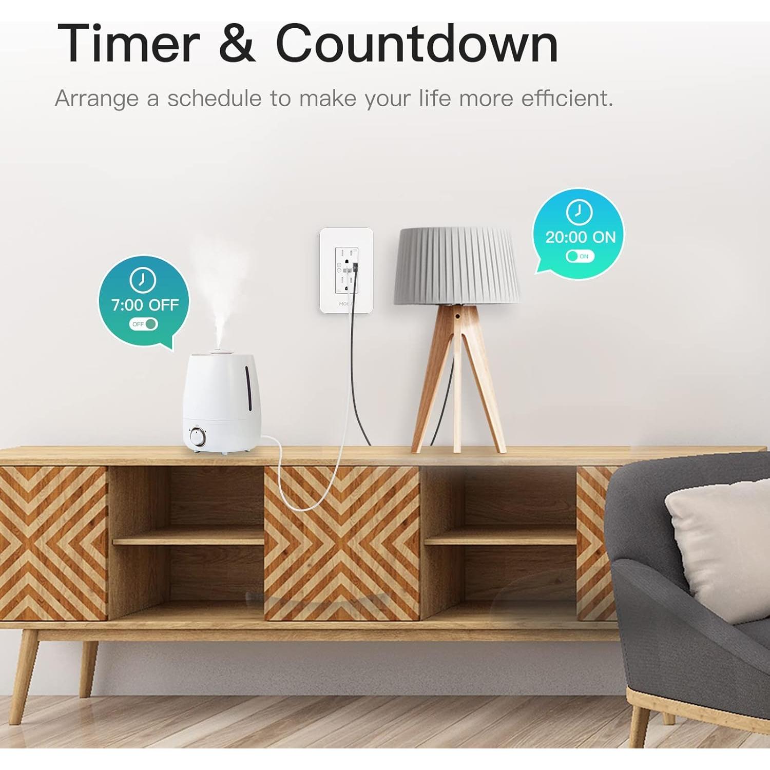 Receptáculo de Pared USB Inteligente MOES con Cargador Type-C