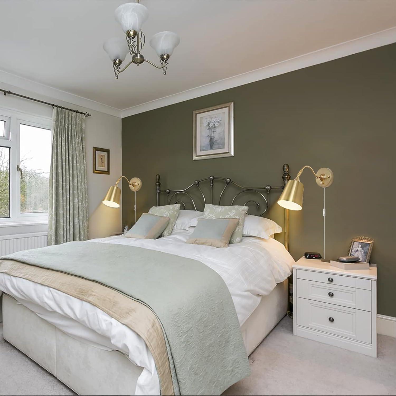 Aplique de pared regulable TRLIFE dorado con bombilla LED 6W