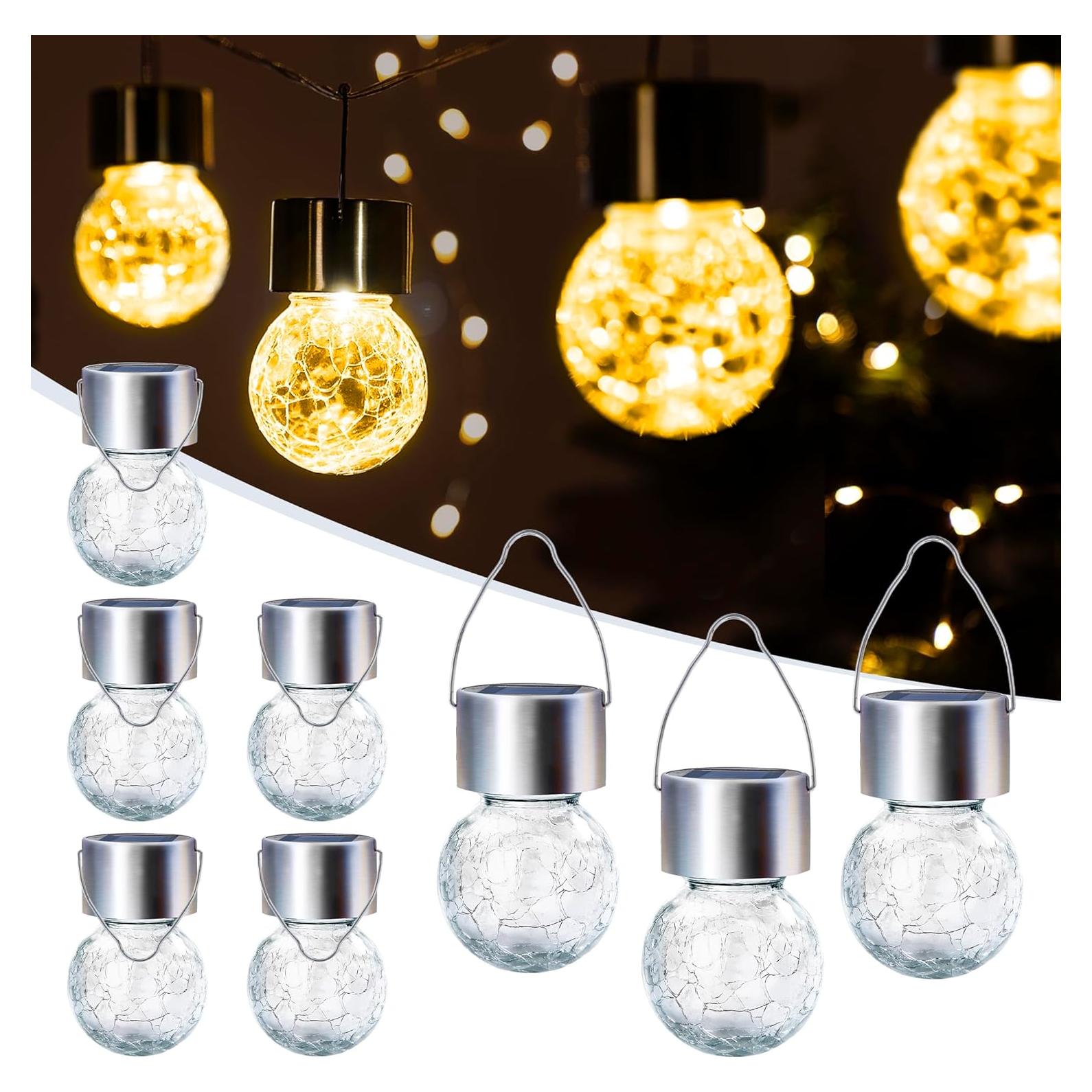 Luces Colgantes Solares GIGALUMI 8 Paquete LED Blanco Cálido