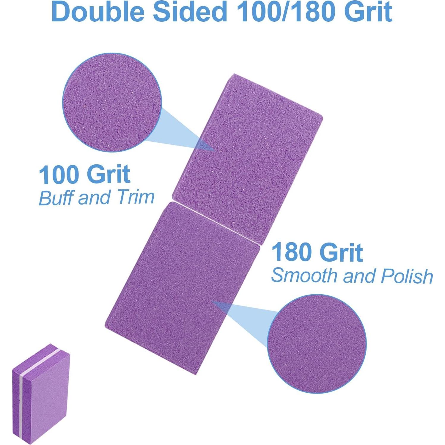 Bloques de Pulido de Uñas AhaTopia 100 Pcs 100/180 Granos