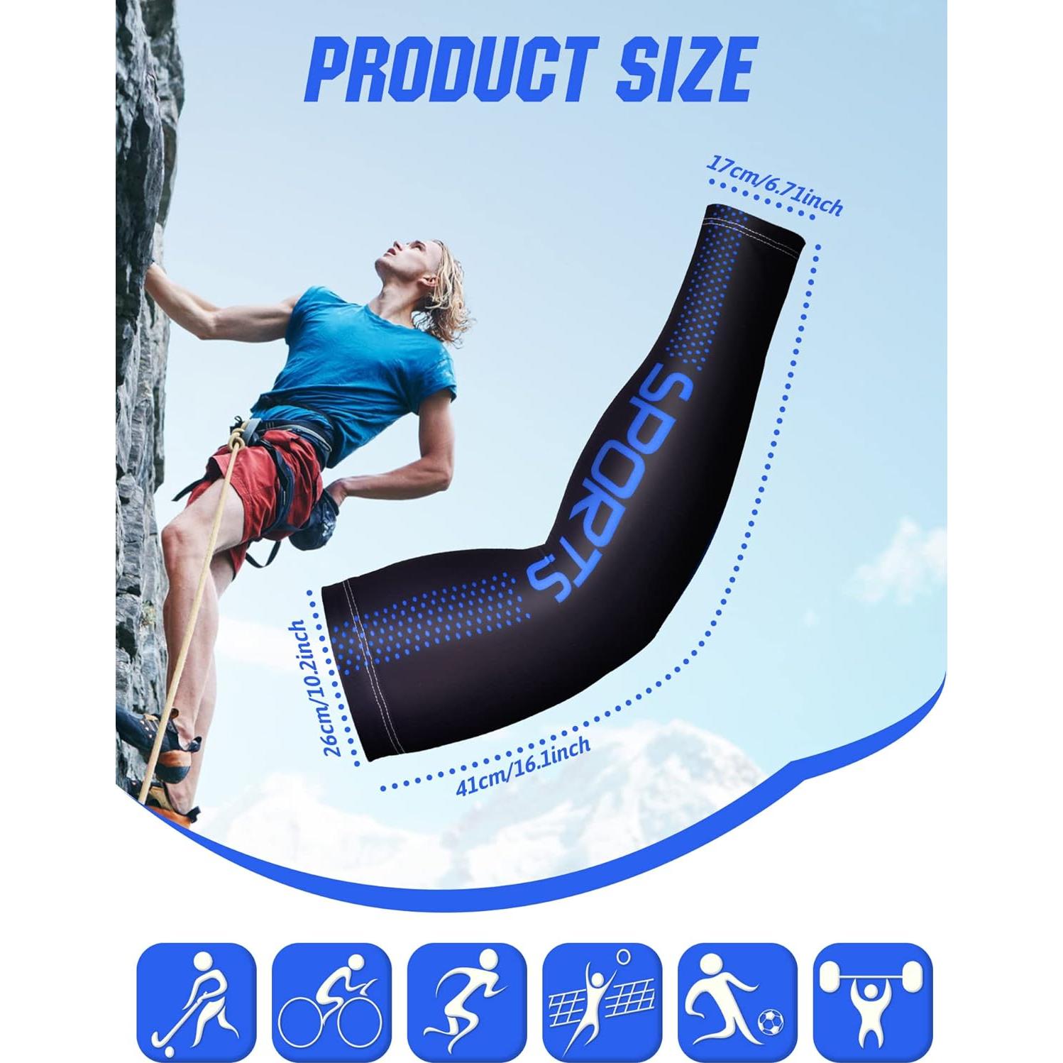 Mangas UV JenPen 6 Pares Antideslizantes para Brazo Unisex