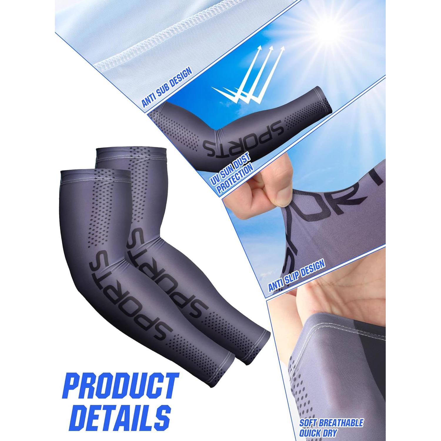 Mangas UV JenPen 6 Pares Antideslizantes para Brazo Unisex