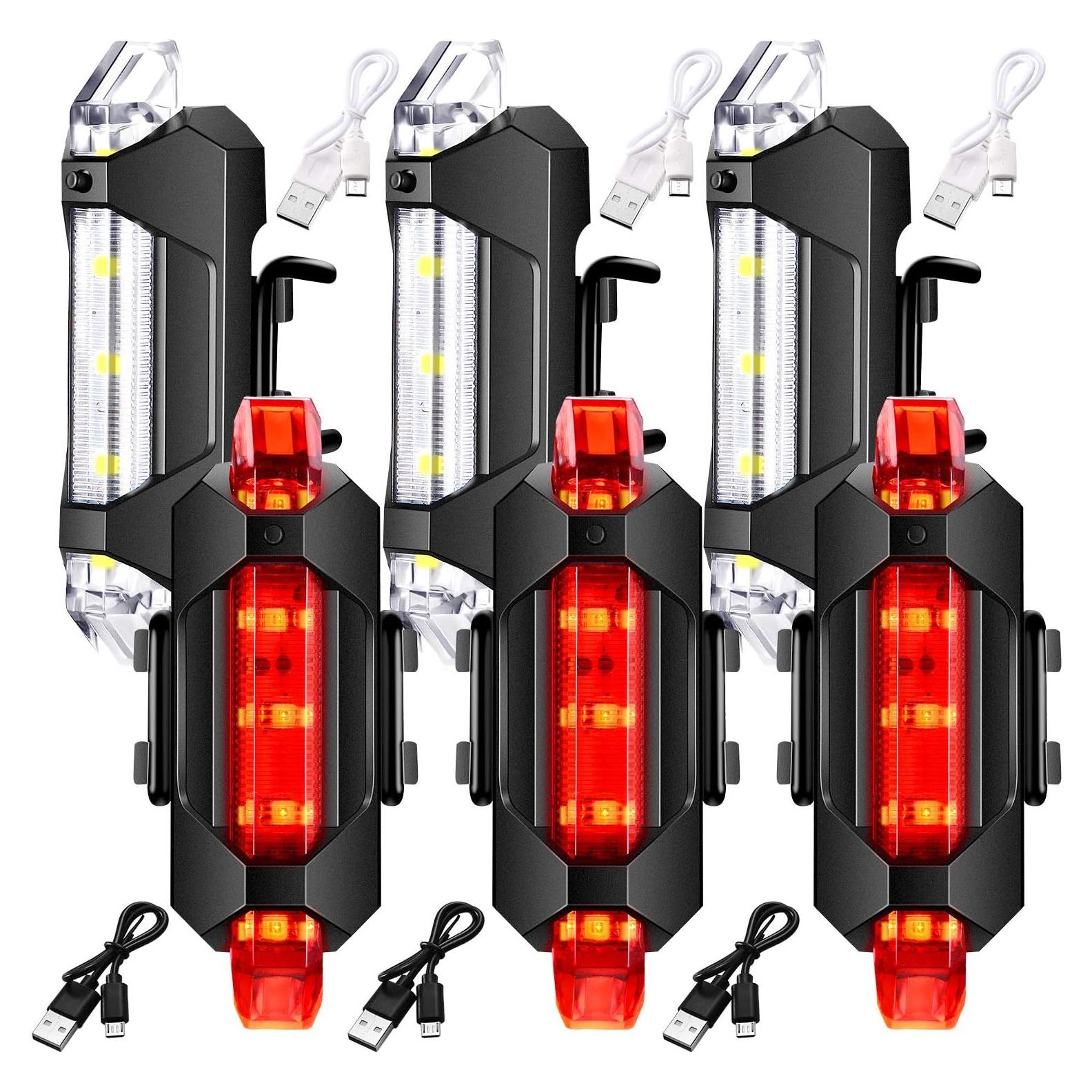 6 Luces de Bicicleta Recargables Mudder Impermeables USB