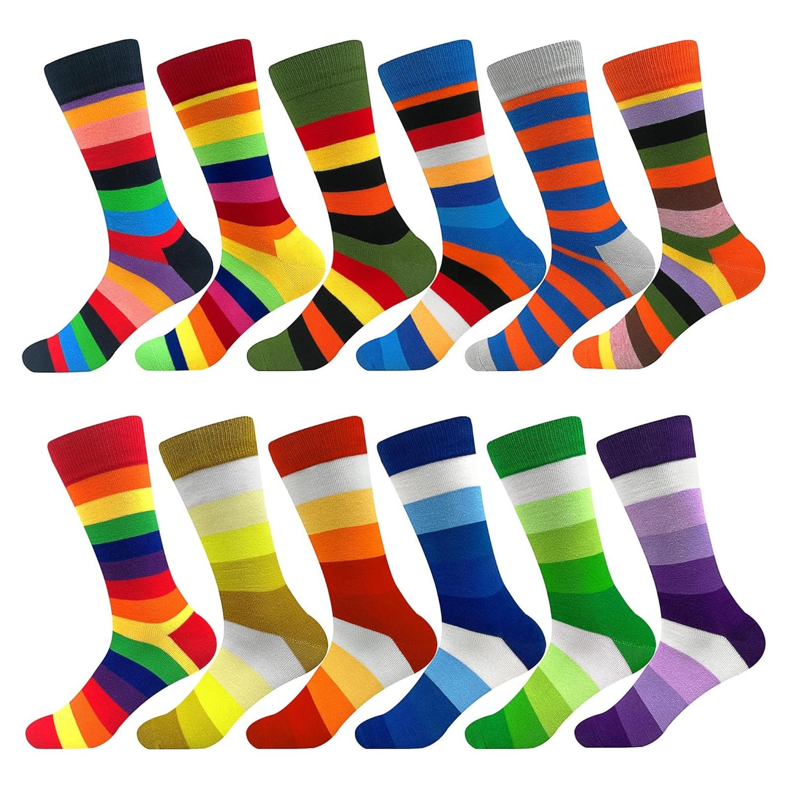 Calcetines de vestir para hombres Argyle negros 12 pares