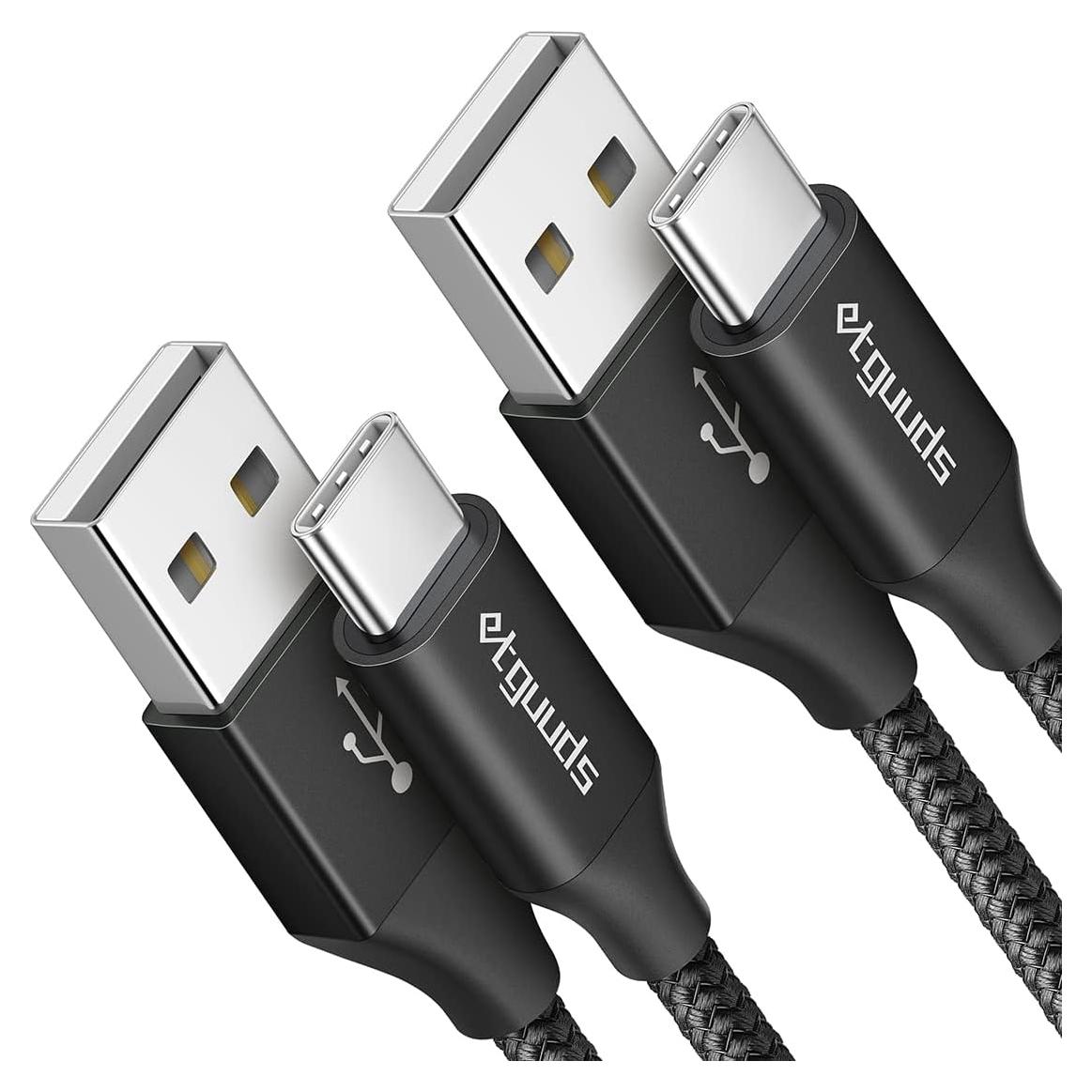 Cable USB A a USB C 3m etguuds Carga Rápida 18W Trenzado