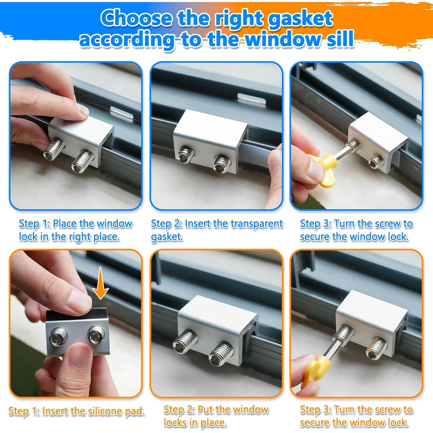 Bloqueos de Ventana Deslizante FIRAWER 12 Piezas Seguridad