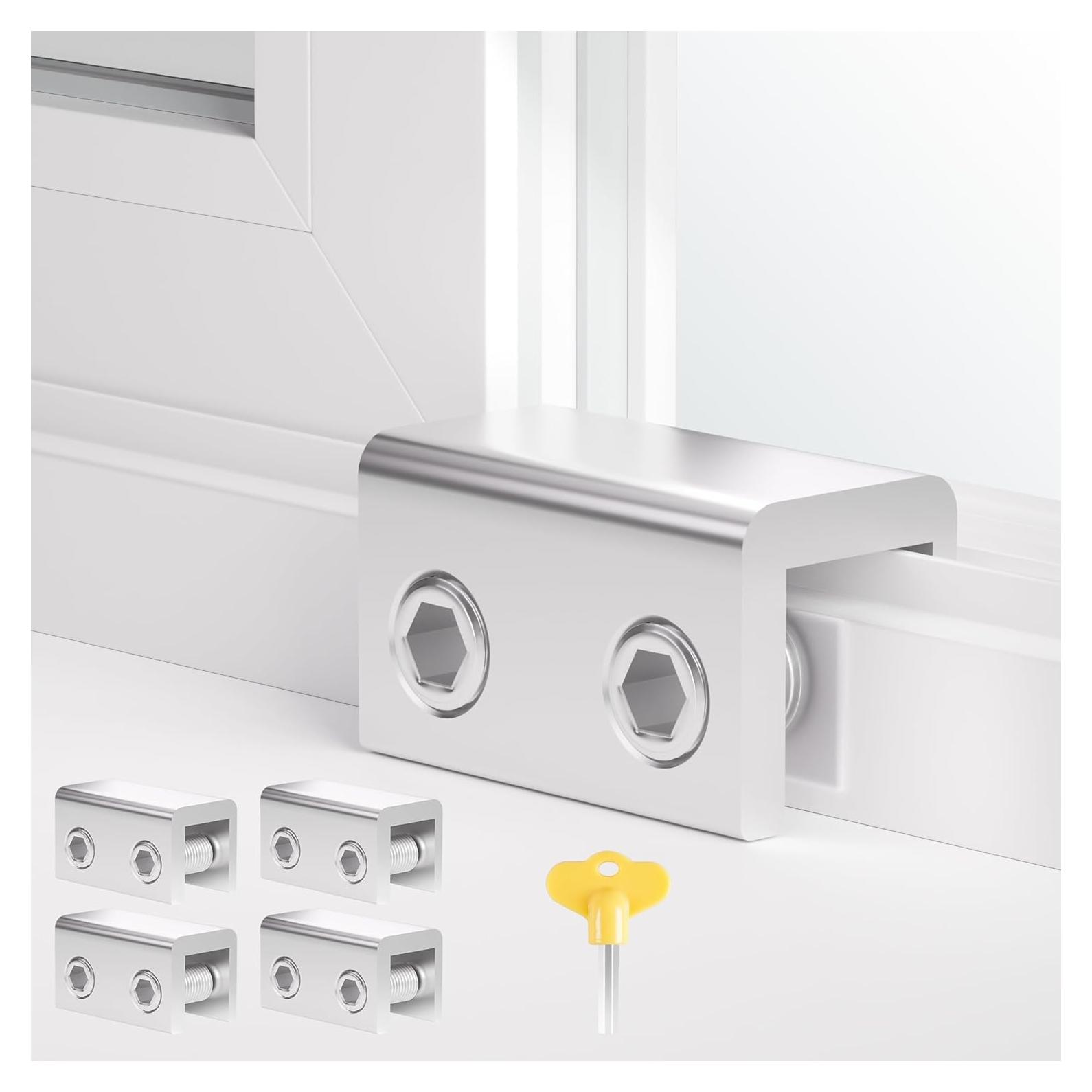 Cerraduras de Ventana Deslizantes FIRAWER - 4 Juegos Seguridad Infantil