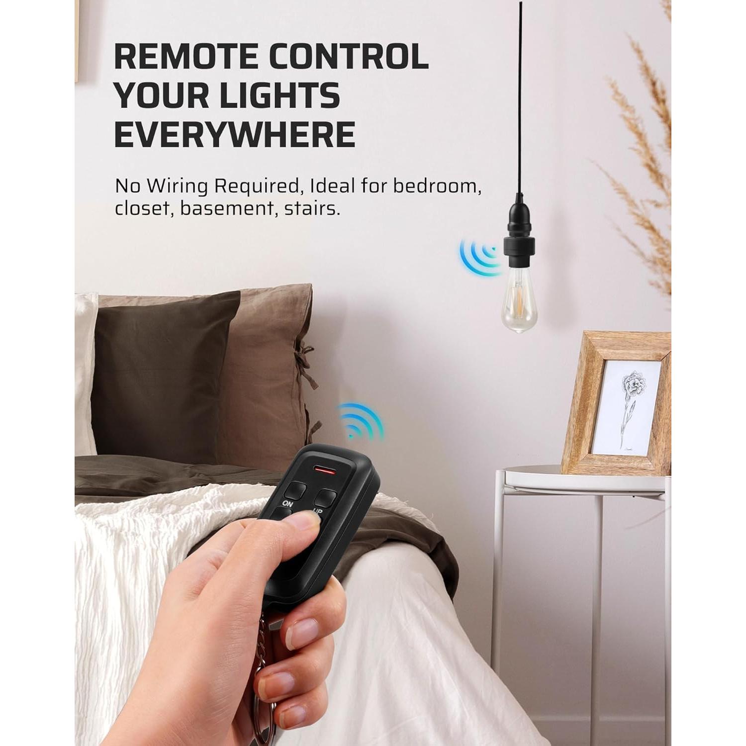 Portalámparas Inalámbrico DEWENWILS E26/E27 con Control Remoto