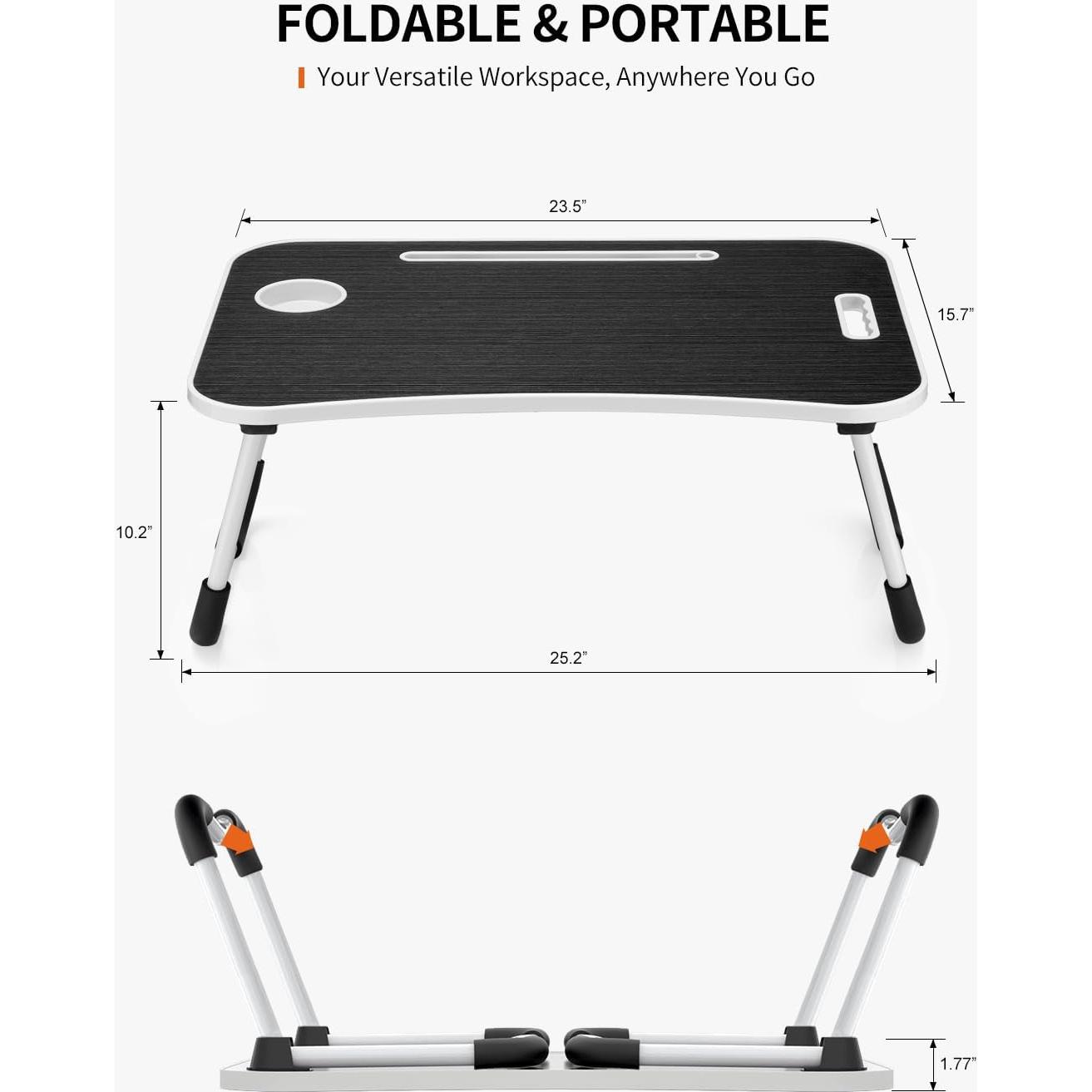 Mesa Plegable para Laptop FISYOD 59.7x39.9 cm Negra