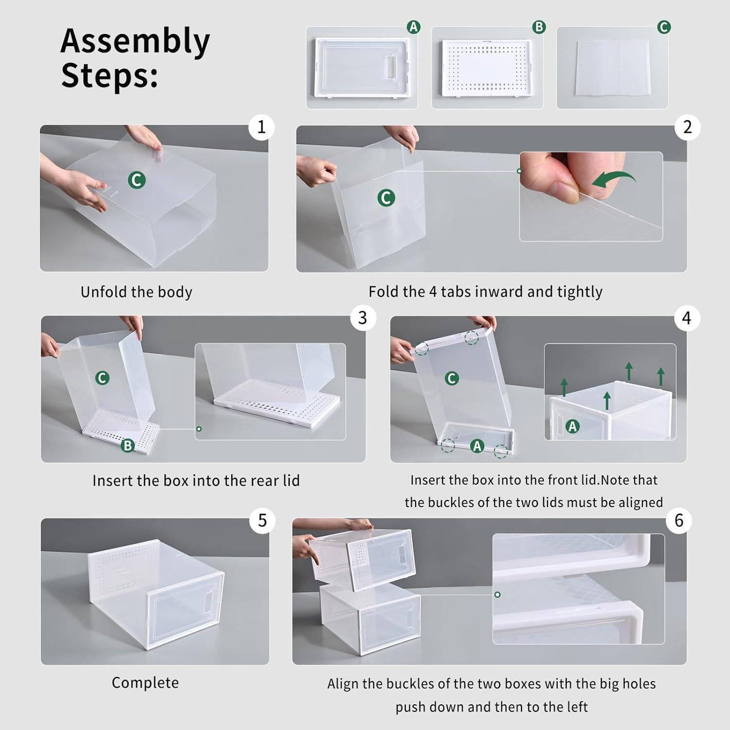 Cajas de Almacenamiento para Zapatos Trdongxu 12 Unidades Apilables