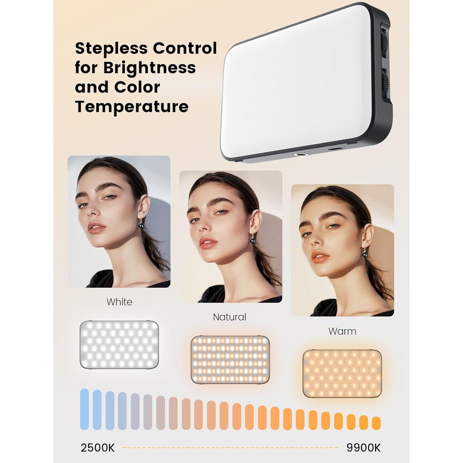 Luz de Selfie ANXRE AL96 con Difusor y Soporte Ajustable