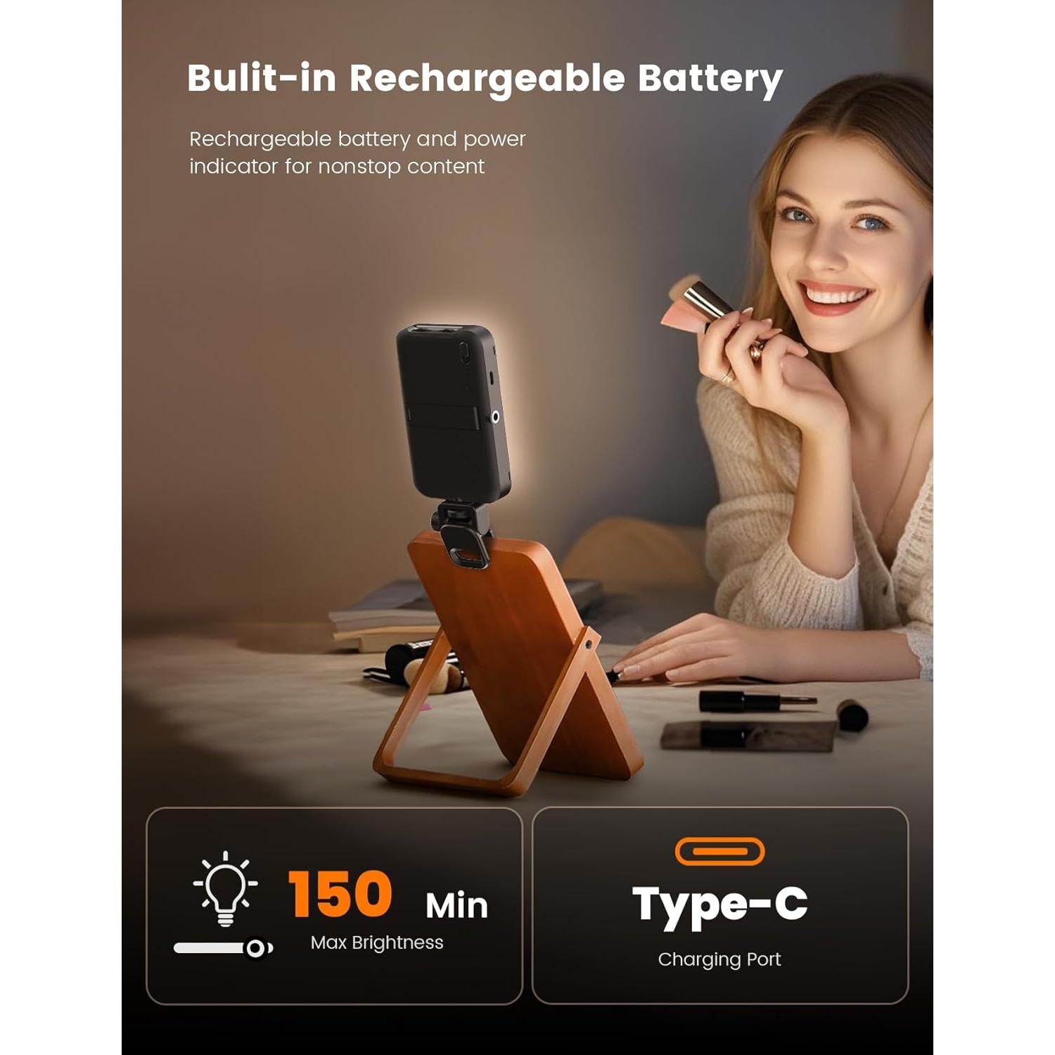 Luz de Selfie ANXRE AL96 con Difusor y Soporte Ajustable