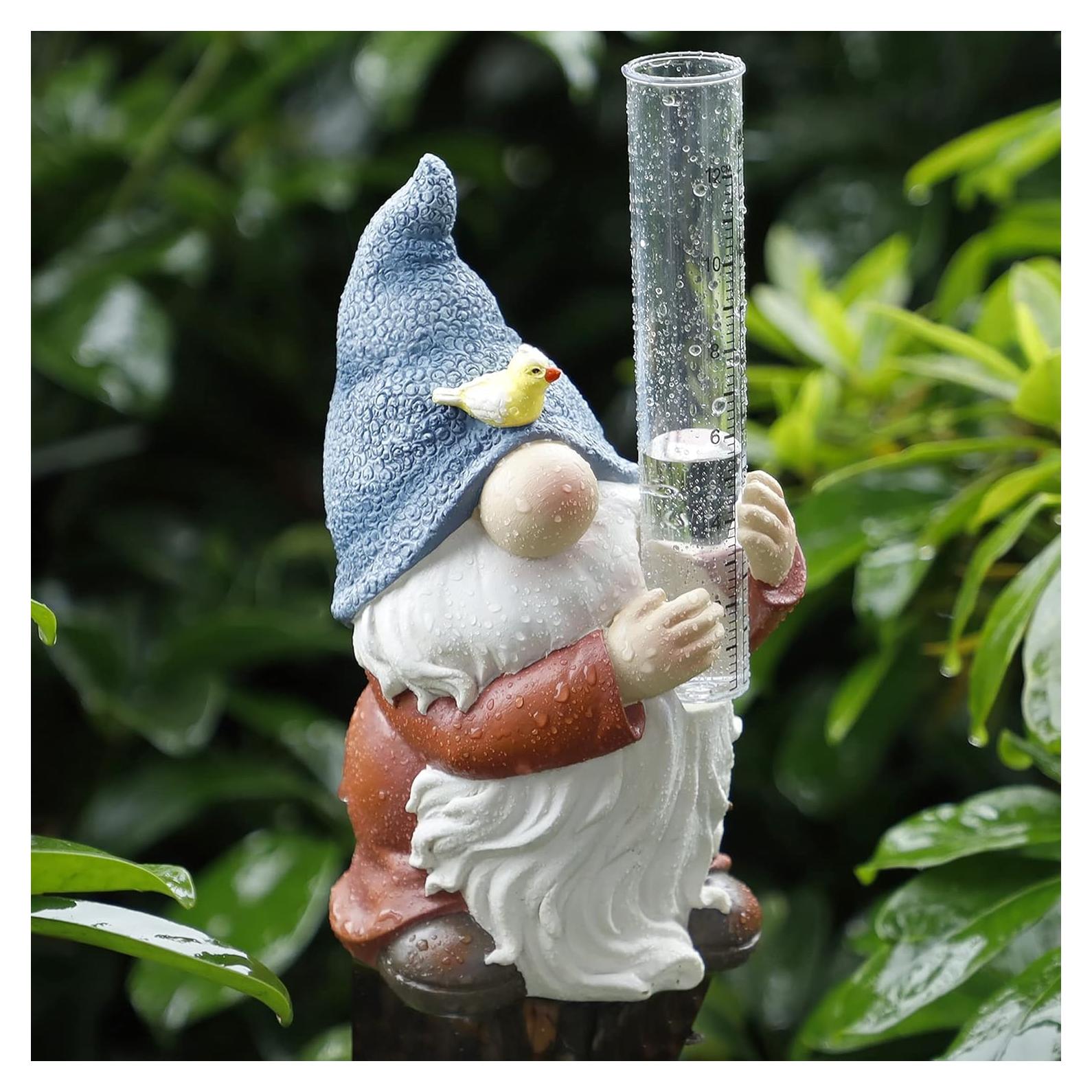 Medidor de Lluvia Gnome FORUP, Estatua Decorativa 20 cm