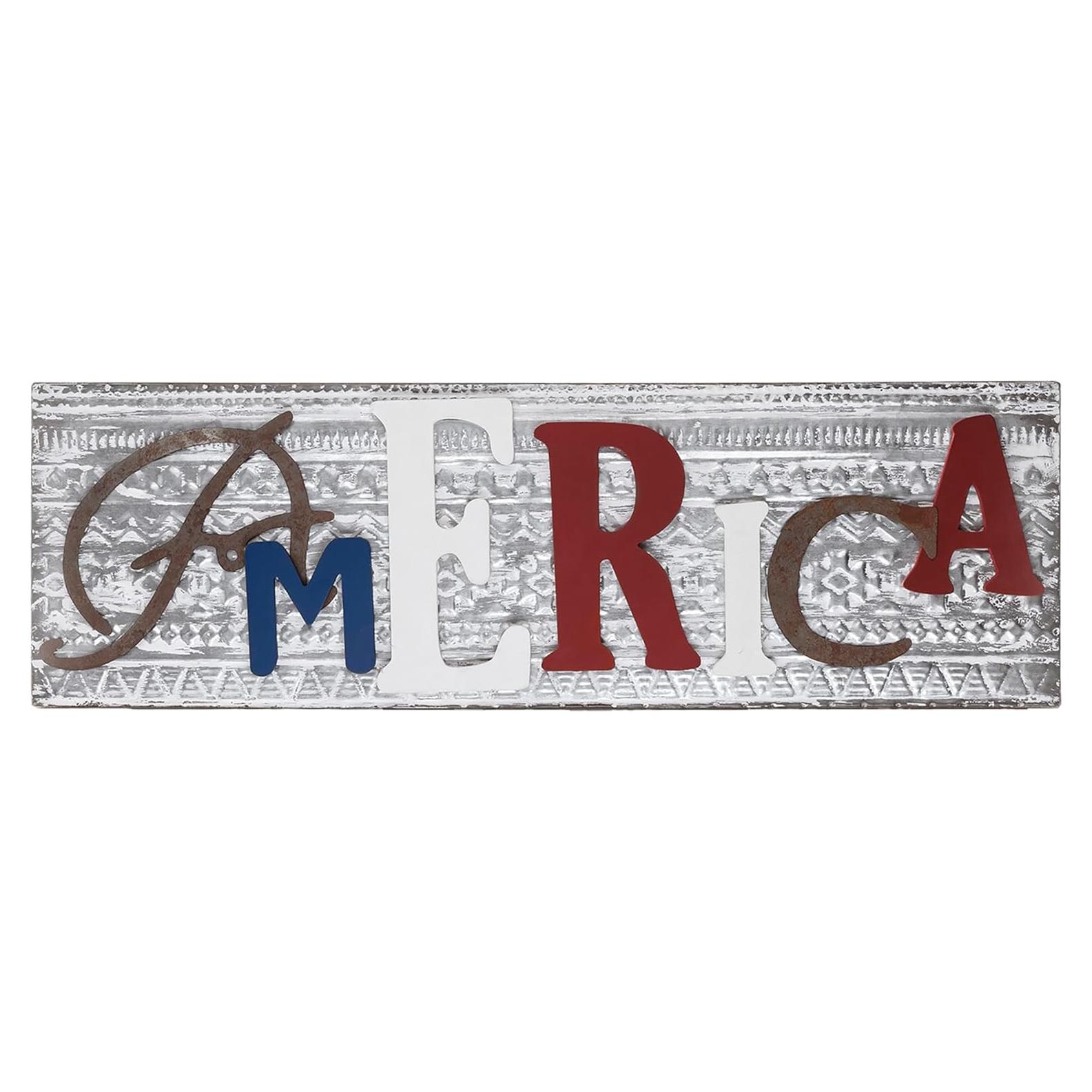 Decoración de Pared América Alpine 81.3 cm Madera y Metal