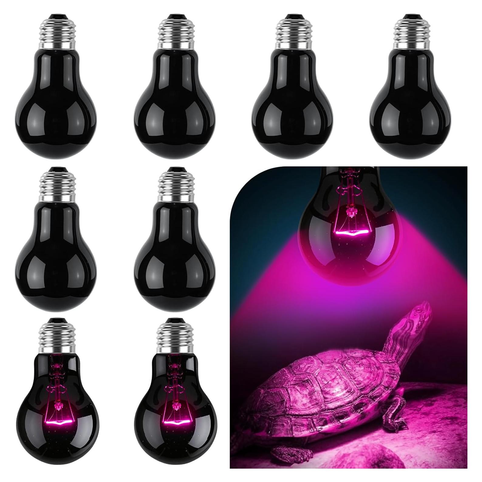 8 Bombillas de Calor Infrarrojo 100W para Reptiles Kittmip