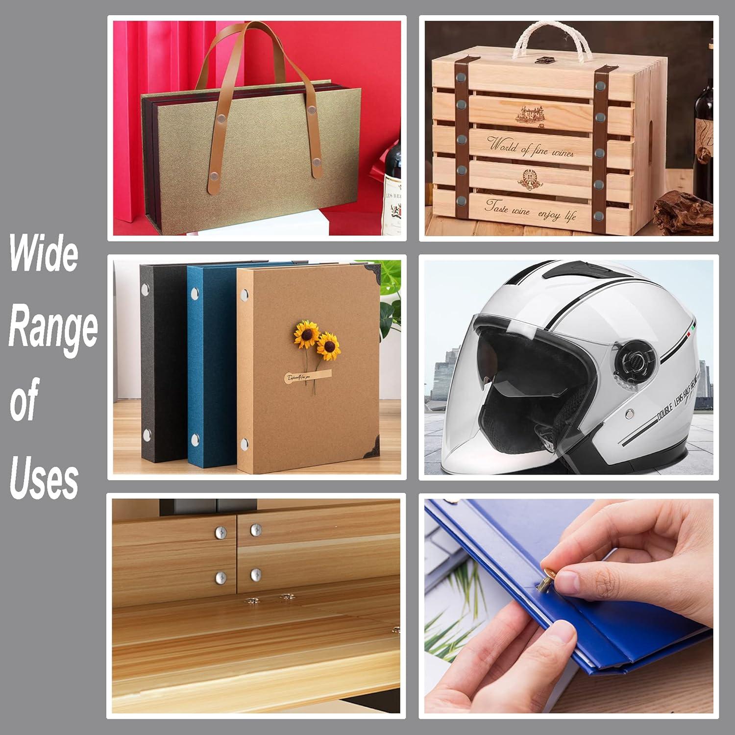 70 Tornillos Chicago Cobre Antiguo M5 para Artesanías de Cuero