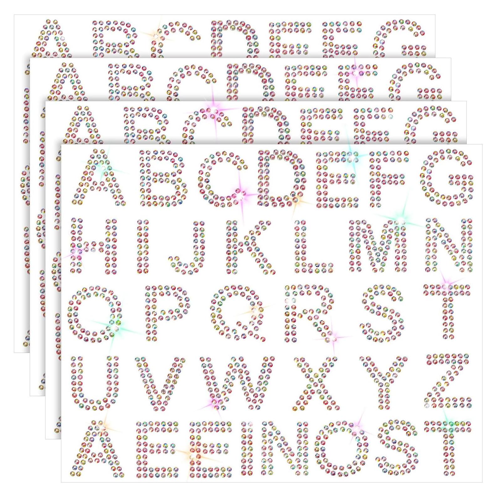 Zonon 136 Piezas Letras de Strass Brillantes Autoadhesivas