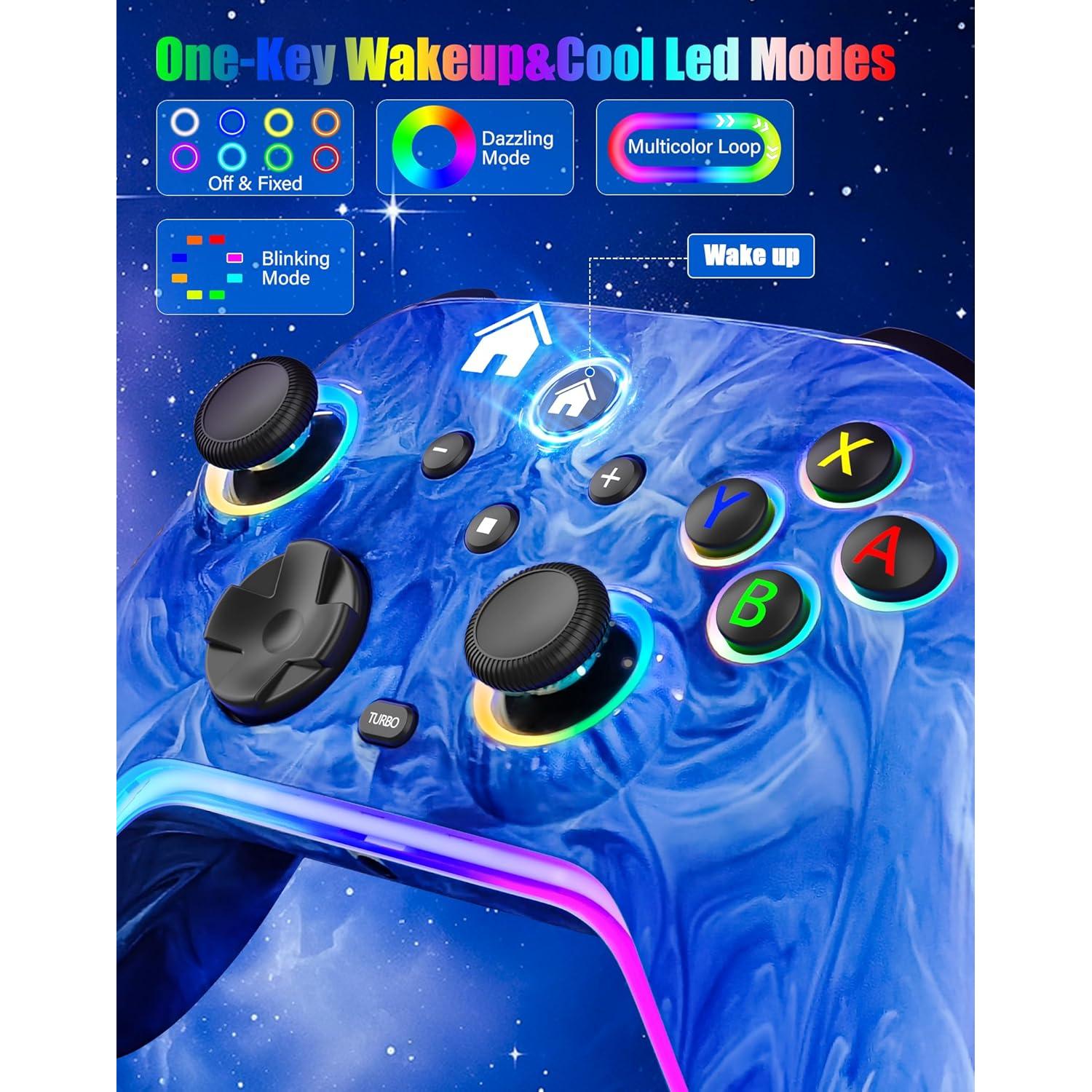 Controlador Inalámbrico Pro JAVRUNWOF para Nintendo Switch Azul