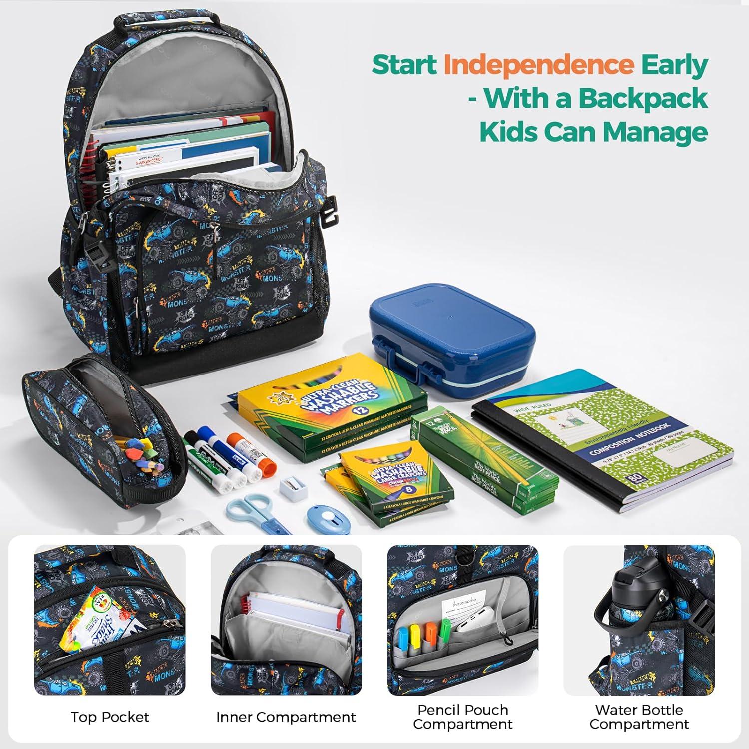 Mochila Escolar Choco Mocha 17" Azul para Niños 6-8 Años