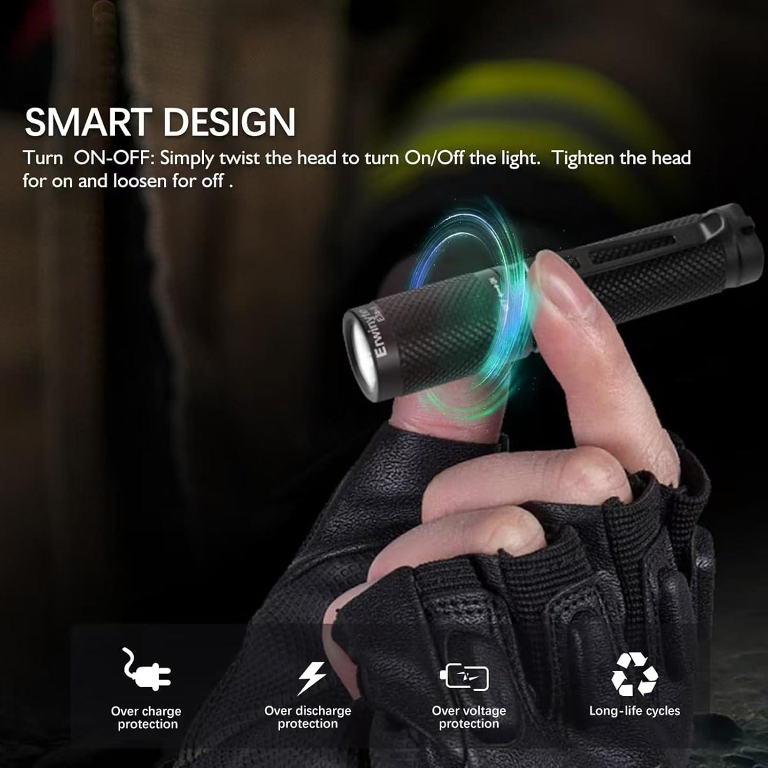 Linterna LED Mini Erwinyte E3a 180 Lúmenes 5 Modos IPX8