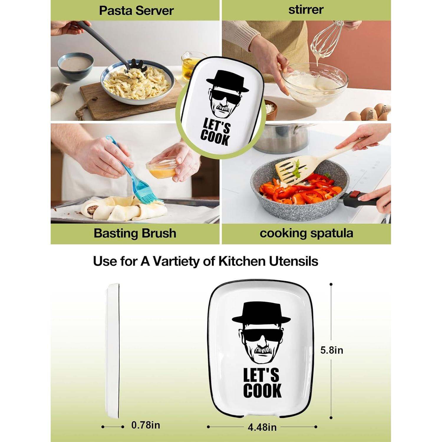 Reposa Cucharas de Cerámica PWHINGN 14.73x11.37 cm Blanco