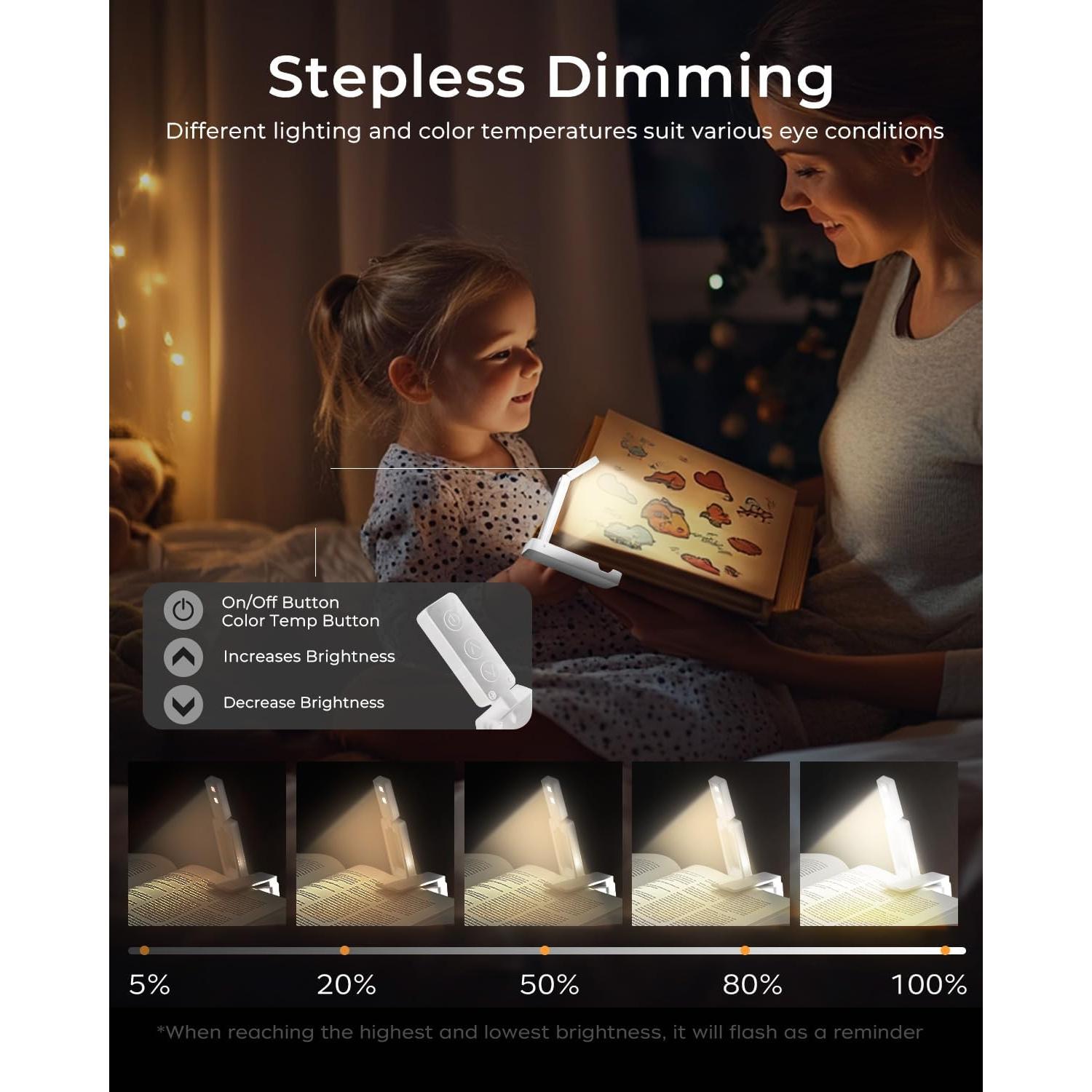 Luz de Lectura Plegable Lucarni 3 Colores 700mAh Ultra Ligera