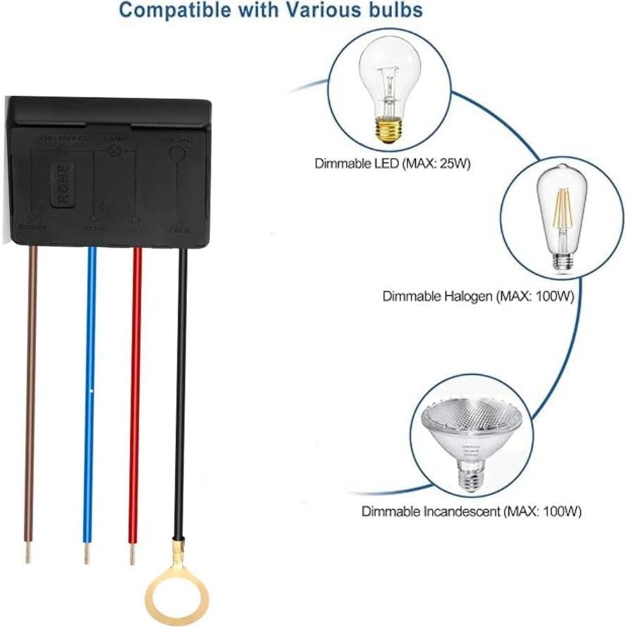 Atenuador Táctil 3 Vías Inara Lighting 100W LED Incandescente