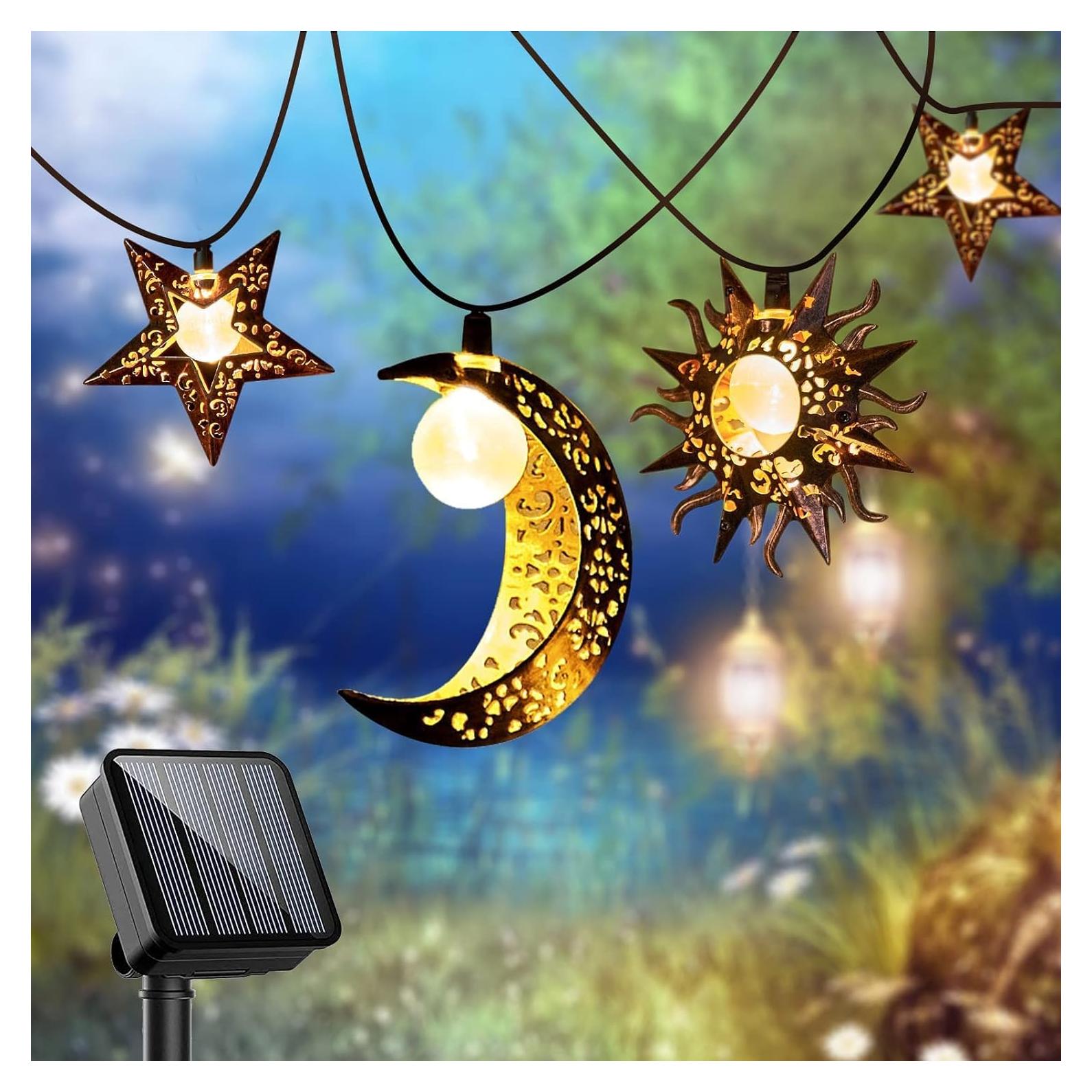 Luces de Cadena Solares Beautyard 4m Estrella Luna Sol LED