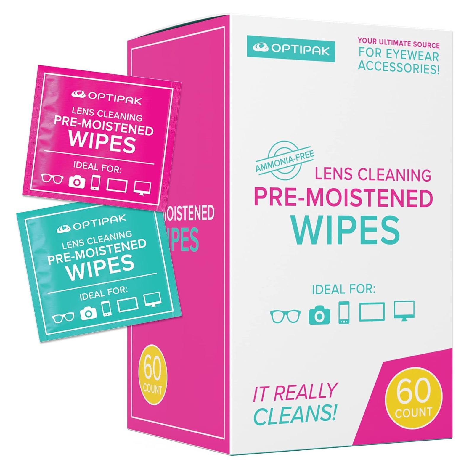 Toallitas de limpieza para lentes OPTIPAK 60 unidades prehumedecidas