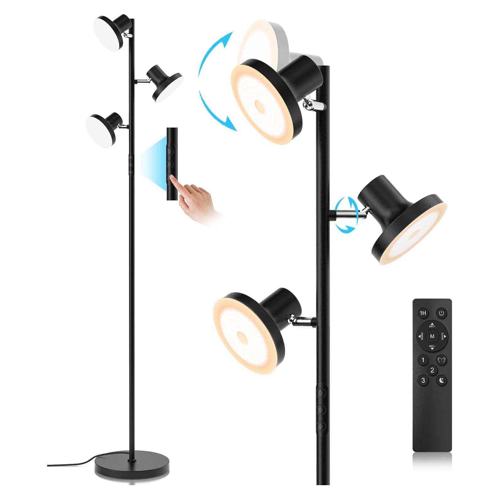 Lámpara de Pie LED SIBRILLE 36W Regulable con Control Remoto