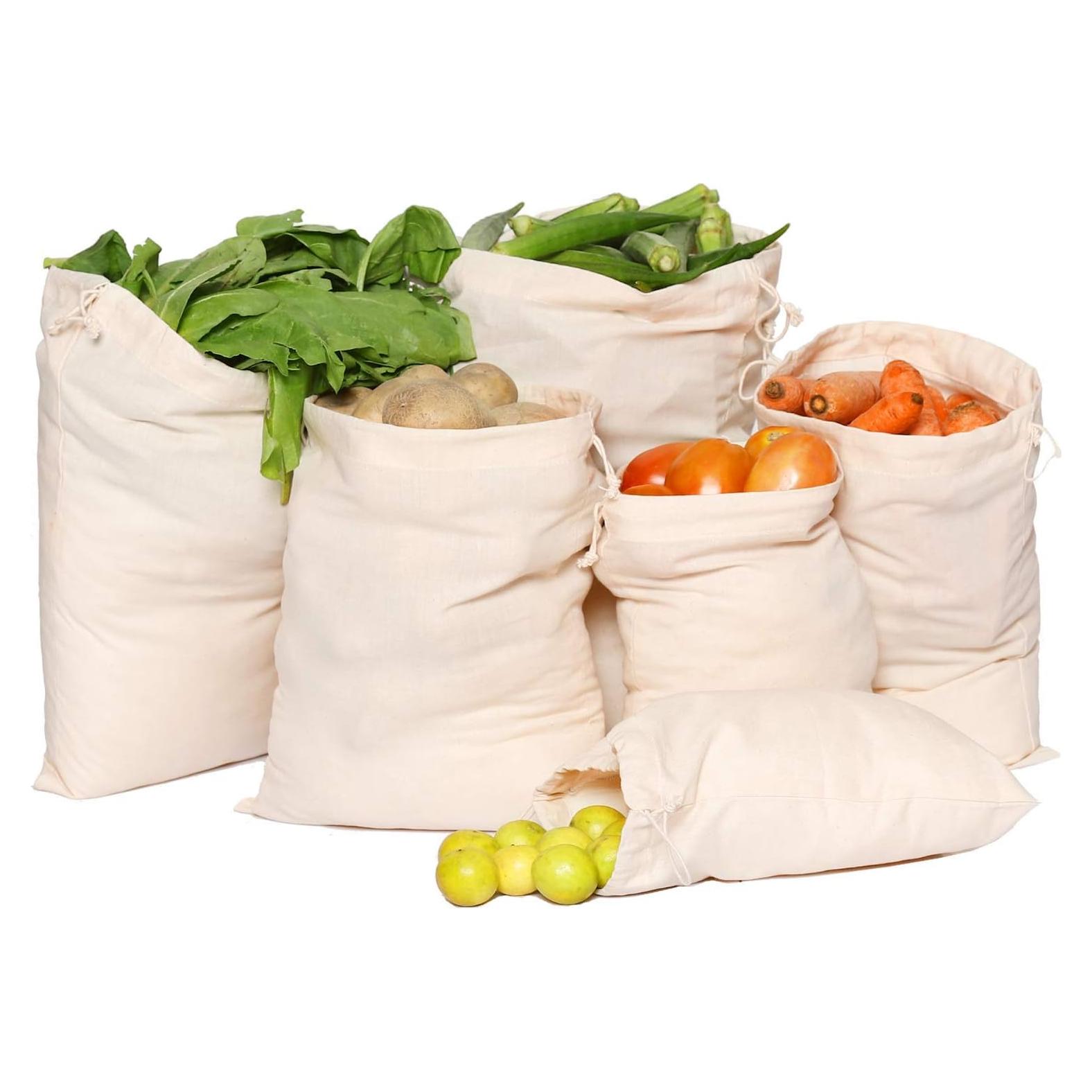 Bolsas de Muselina Reutilizables Greenmile - Algodón Orgánico - 9 Piezas