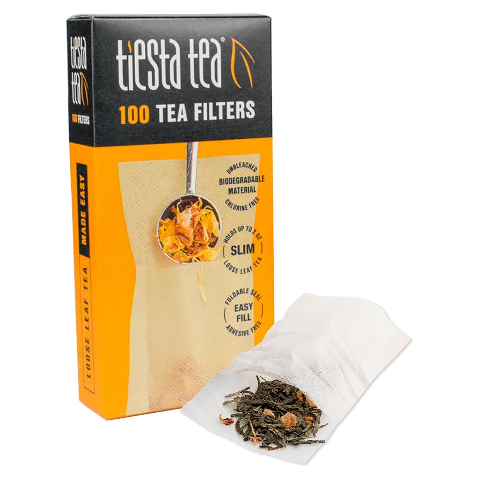 Filtros de Té Suelto Tiesta Tea - 100 Bolsas Desechables